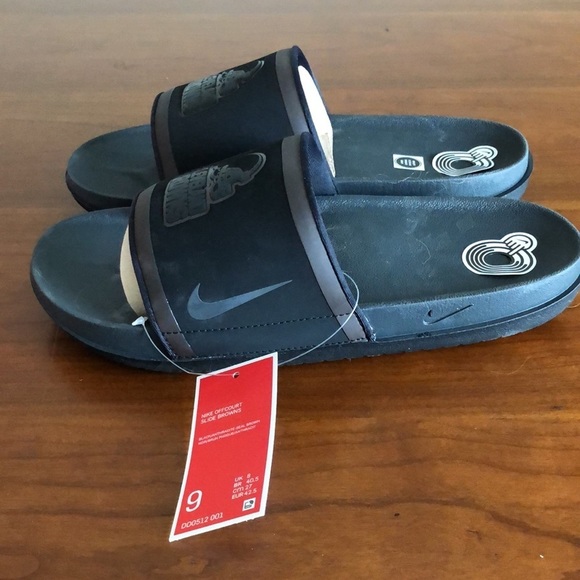 Nike Offcourt (NFL Cleveland Browns) DD0512-001 Black Orange Brown - Picture 3 of 5